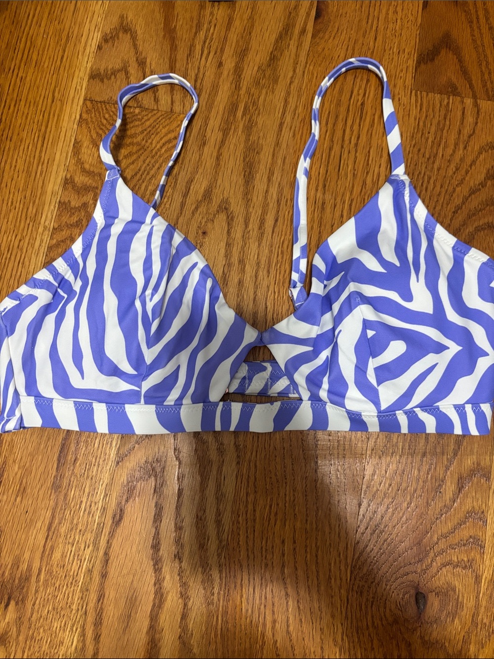 Purple & White Zebra Print Underwire Bikini Top